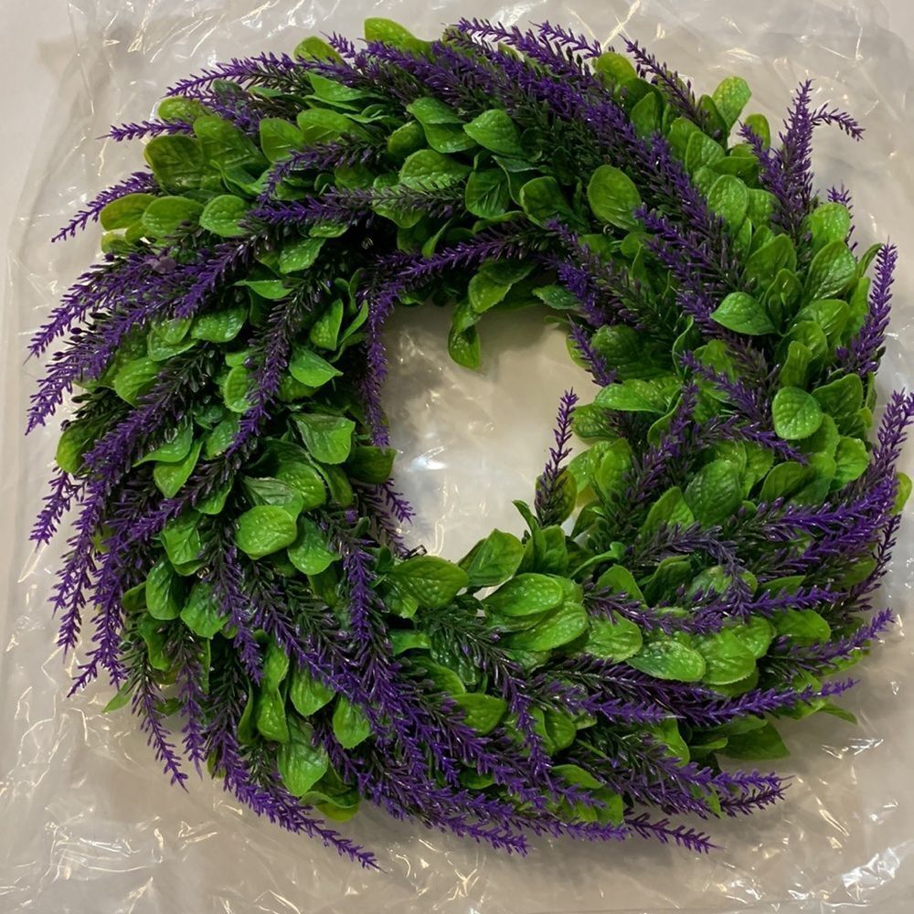 Lavender Spring Door wreath (or inside wall decor) w/LED lights
